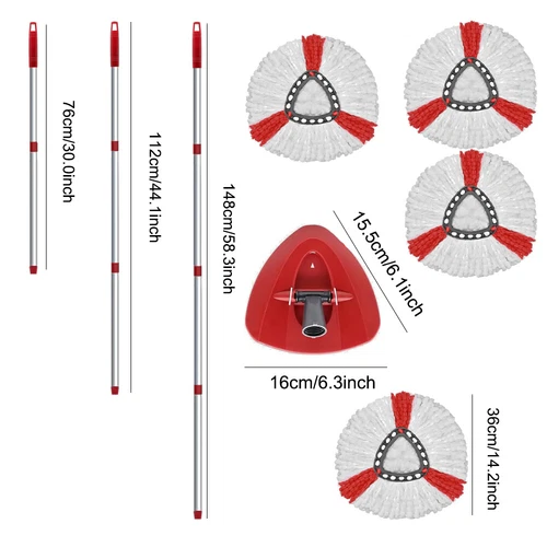Spin Mop Kopf Ersatz, Basis, Griff für Vileda Turbo Mikrofaser Mopp Nachfüllpackungen - Bild 2 von 14