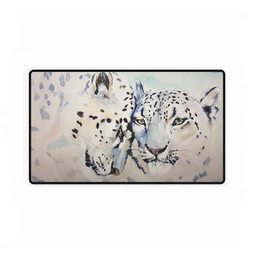 Leopard Print Desk Mats Keyboard Mouse Supports Optical Laser Mice Non Slip Base
