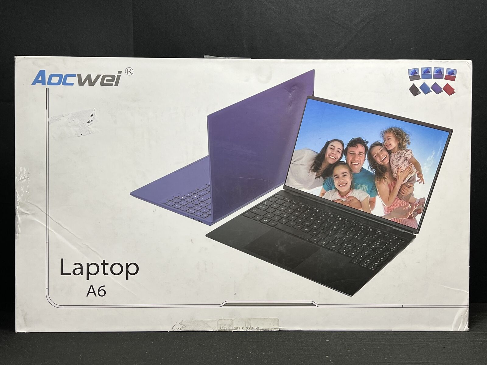 Aocwei A6 16 Laptop Intel Celeron N5095 12GB 512GB SSD Win11P Purple New  Open