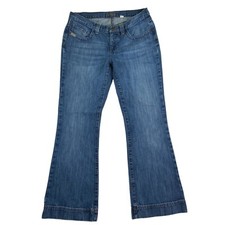 Cruel Girl 11 Regular Solid Blue Stone Wash Denim Mid Rise Flare Leg Jeans