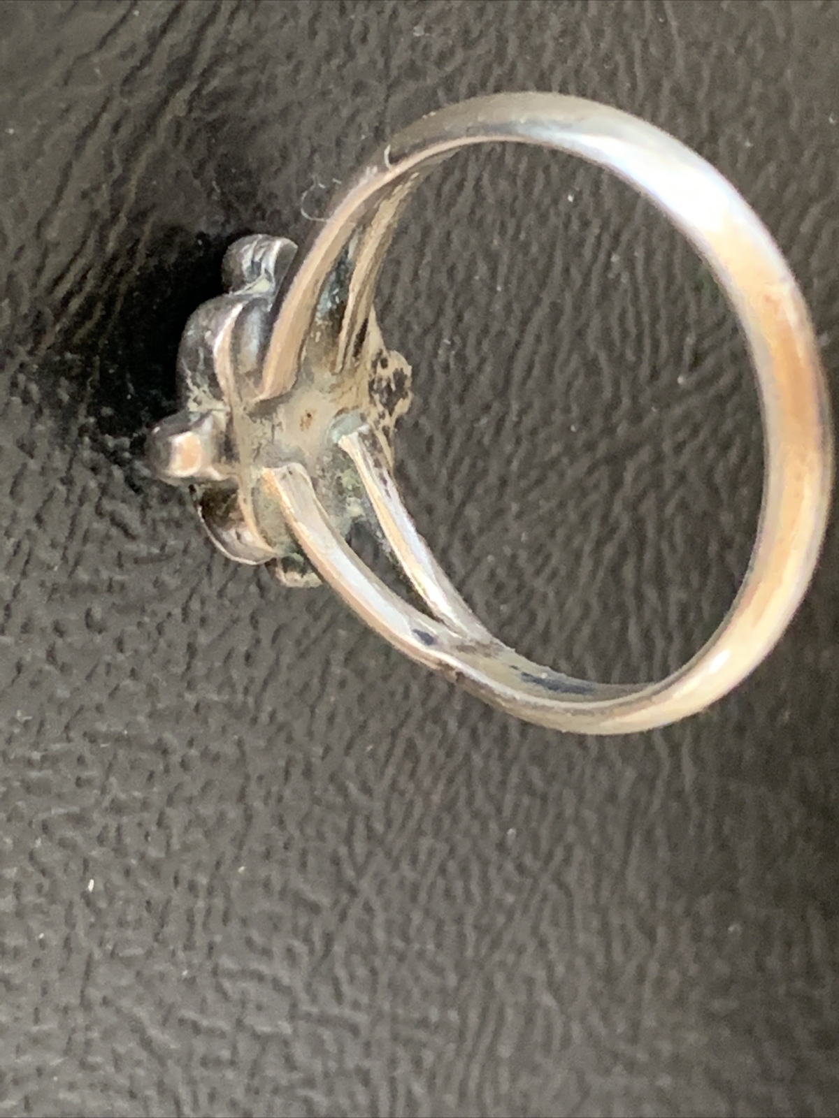 Blue Turquoise Navajo Sterling Silver Old Pawn Butterfly Ring Size 5.5 10786