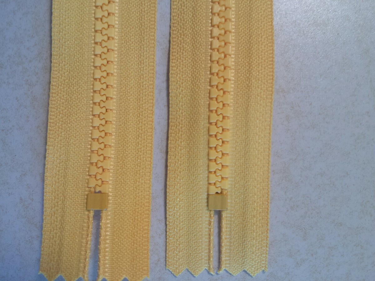 kkk　黄色 Sサイズ 40 pcs YKK Closed Bottom Zippers Molded Plastic Teeth 7