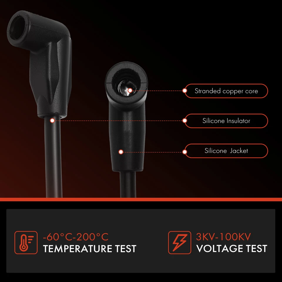 Conjunto de fios vela de ignição 9 peças para Chevy Camaro Caprice Buick Cadillac Olds Pontiac - Imagem 4 de 4