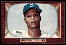 1955 BOWMAN CHARLIE NEAL #278 ROOKIE CARD BROOKLYN DODGERS HIGHER GRADE SETBREAK. rookie card picture