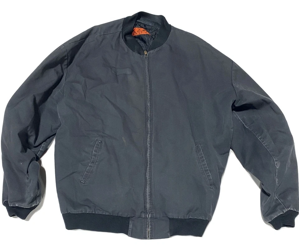 Soft Collar Insulated Jacket Solid Team Used Ribbed Red Kap Work Uniform Coat - Image 2 of 4