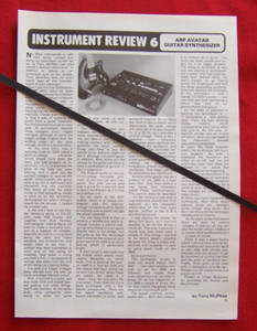 ARP AVATAR GUITAR SYNTHESIZER 1978 ORIGINAL VINTAGE REVIEW ARTICLE