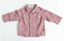 Pumpkin Patch Baby Boy Cotton Red Gingham Long Sleeve Shirt Size 12-18m EUC
