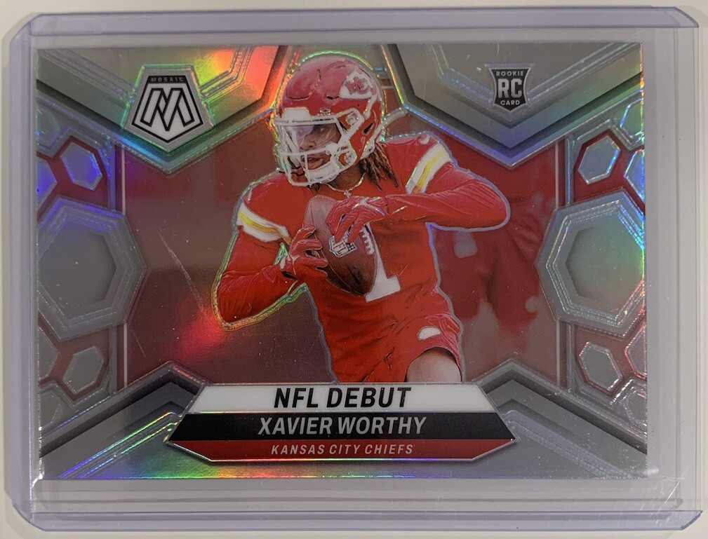 2024 Panini Mosaic Xavier Worthy NFL Debut Rookie Silver Holo KC Chiefs