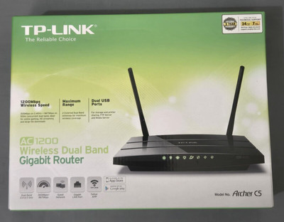 TP-LINK wireless router dual band gigabit AC 1200 model archer C5