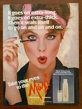 1982 Max Factor Maxi Mascara Vintage Print Ad/Poster Cosmetics Pop Art Décor 