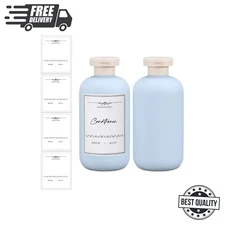 6.8 oz Plastic Travel Shampoo Bottles, Refillable Flip Cap 200ml/6.8oz, Blue 