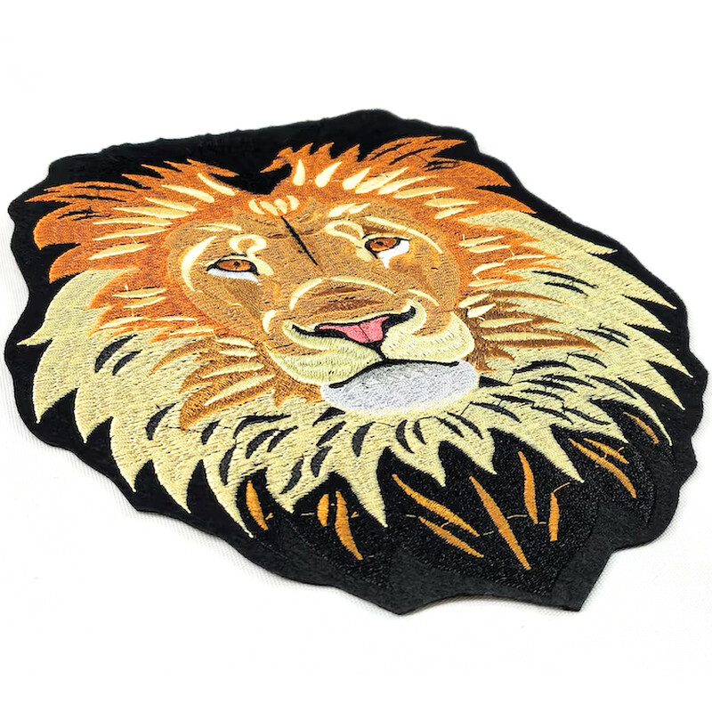 Large Majestic Lion Head Iron On Sew On Embroidered Patch Big Cat
