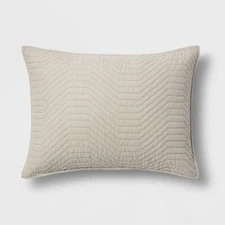 Standard Geo Stitch Sham Gray + Nate Berkus - Project 62