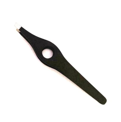 SALFOM Professional Precision Grip Beauty Eyebrow Hair Plucking Tweezers Finest Black