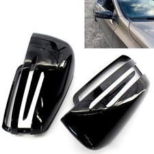 Gloss Piano Black Side Mirror Replacement Cap Cover Fits 10-13 W221 S550 S63