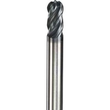 SGS 36348 Z1B Carbide Ball End Mill: 0.5" Dia, 1" LOC, 4 Flute, 1/2" Shank