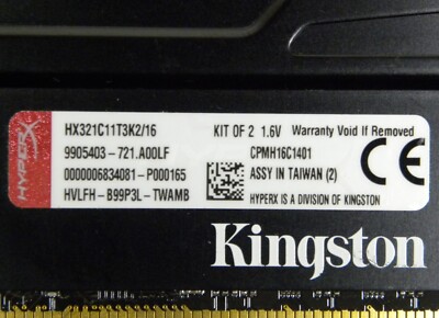 Kingston HyperX Beast HX321C11T3K2/16 PC3-12800u LOT (2) x 8GB