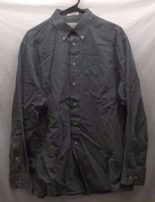 Men's Arrow 17 34/35 Gray Plaid Button Down Dress Shirt LS Oxford Pocket EUC