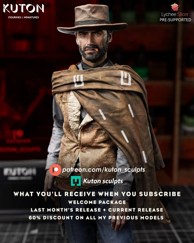 Clint Eastwood (3D) 1:8/1:10 Scale Printed Model Kit - Image 4 of 4