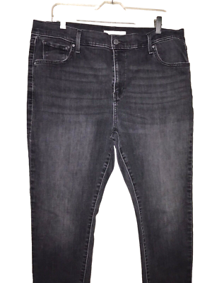 Levi Strauss 721 High Rise Skinny Jeans Plus 18W Black Charcoal Wash Stretch