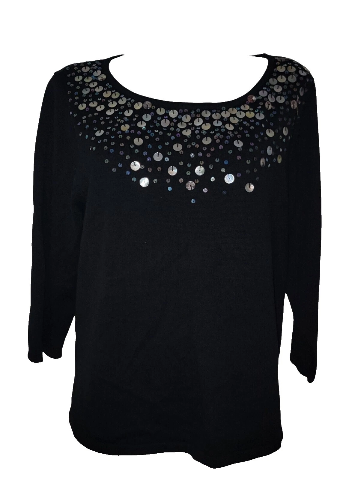 棉混纺珠饰复古毛衣女