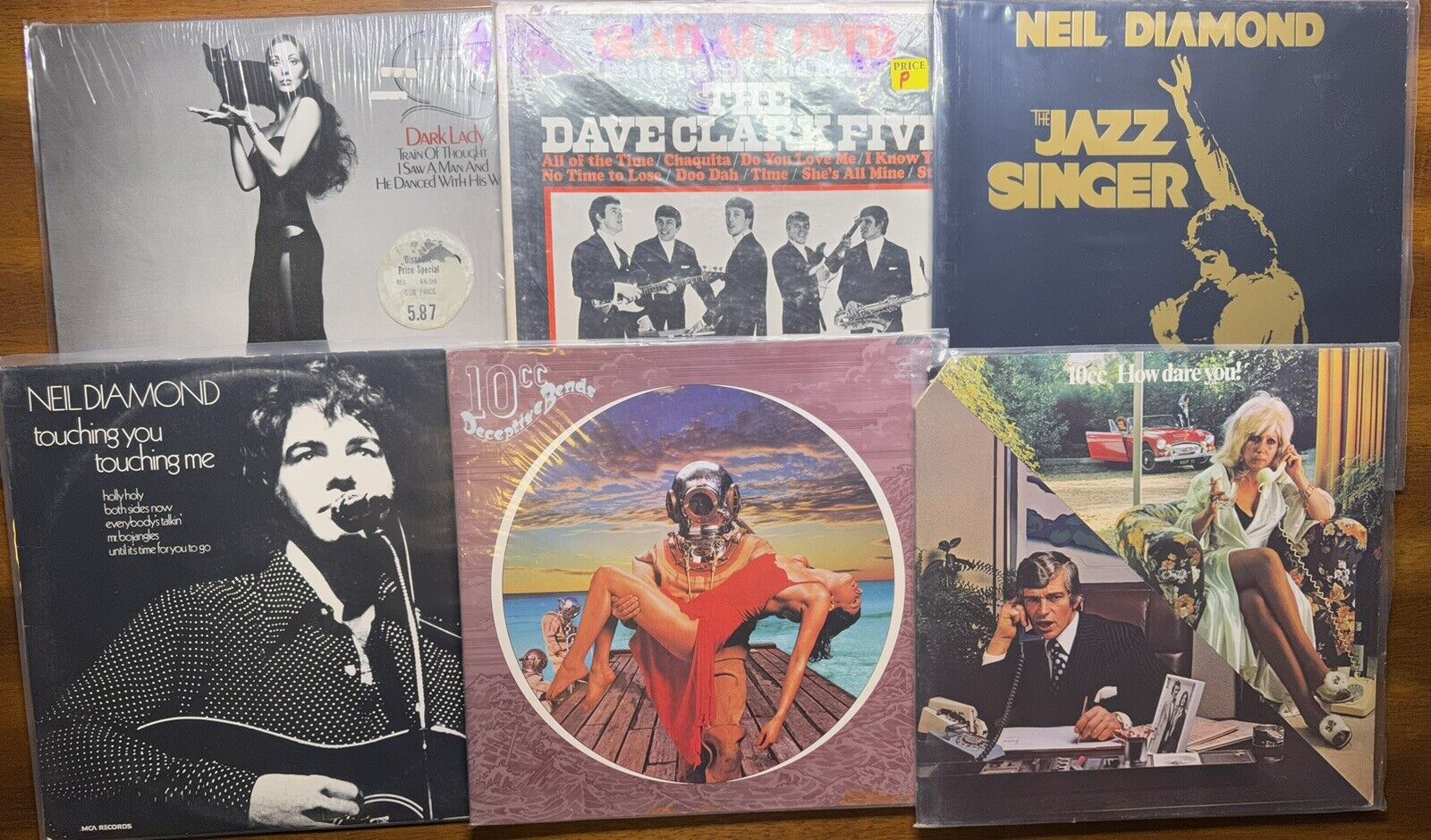 Pre-Owned Vinyl Lot-Cher, Neil Diamond, 10cc, The Dave Clark Five