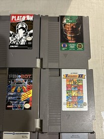 NES 9 Game Lot - Wrestlemania Platoon MLB Tecmo Football Bad Dudes Pin Bot More