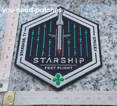 Space Starship Test Flight 1 Starbase Texas  patch sew on embroidery