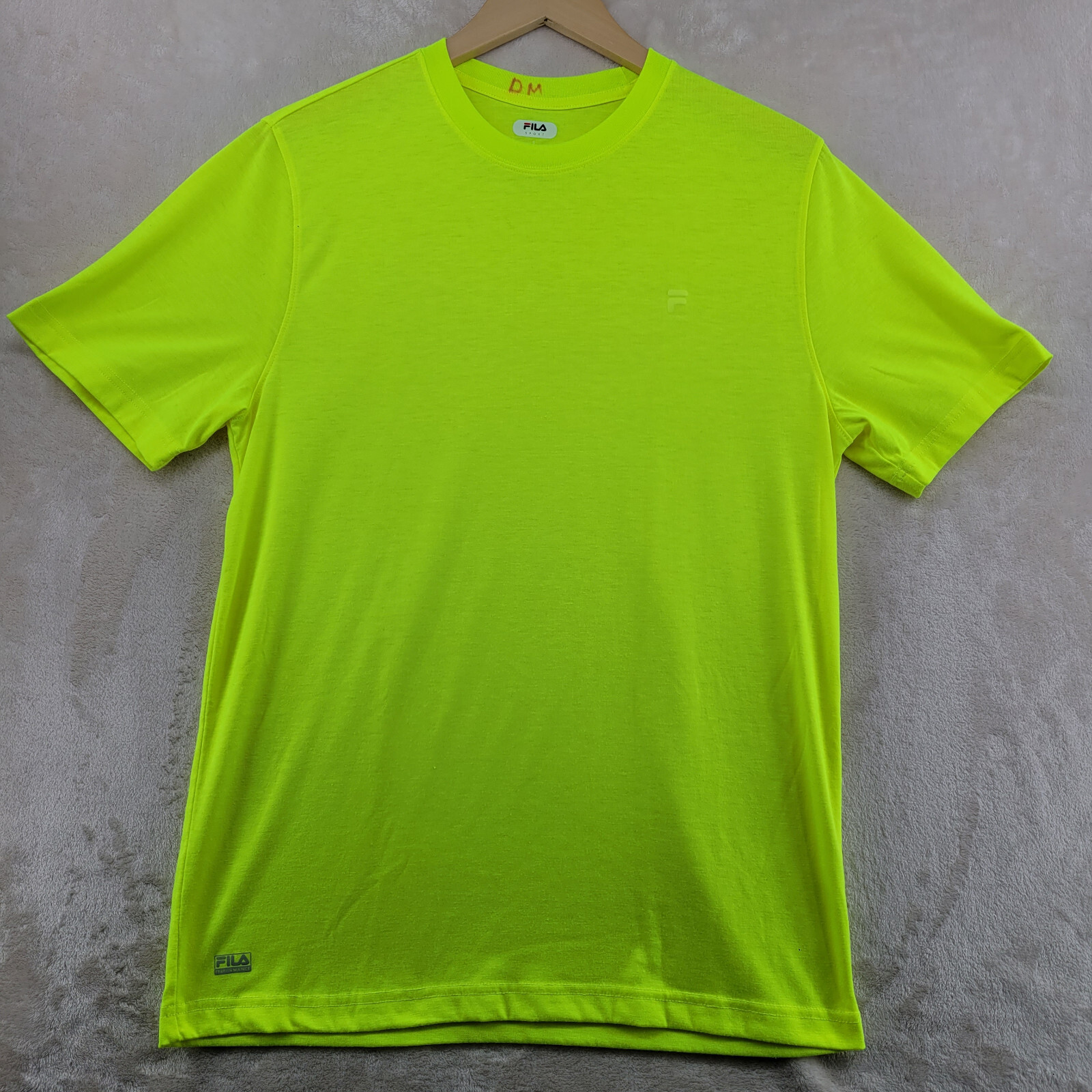 T shirt girocollo Fila Sport uomo taglia S tinta unita giallo elettrico manica corta