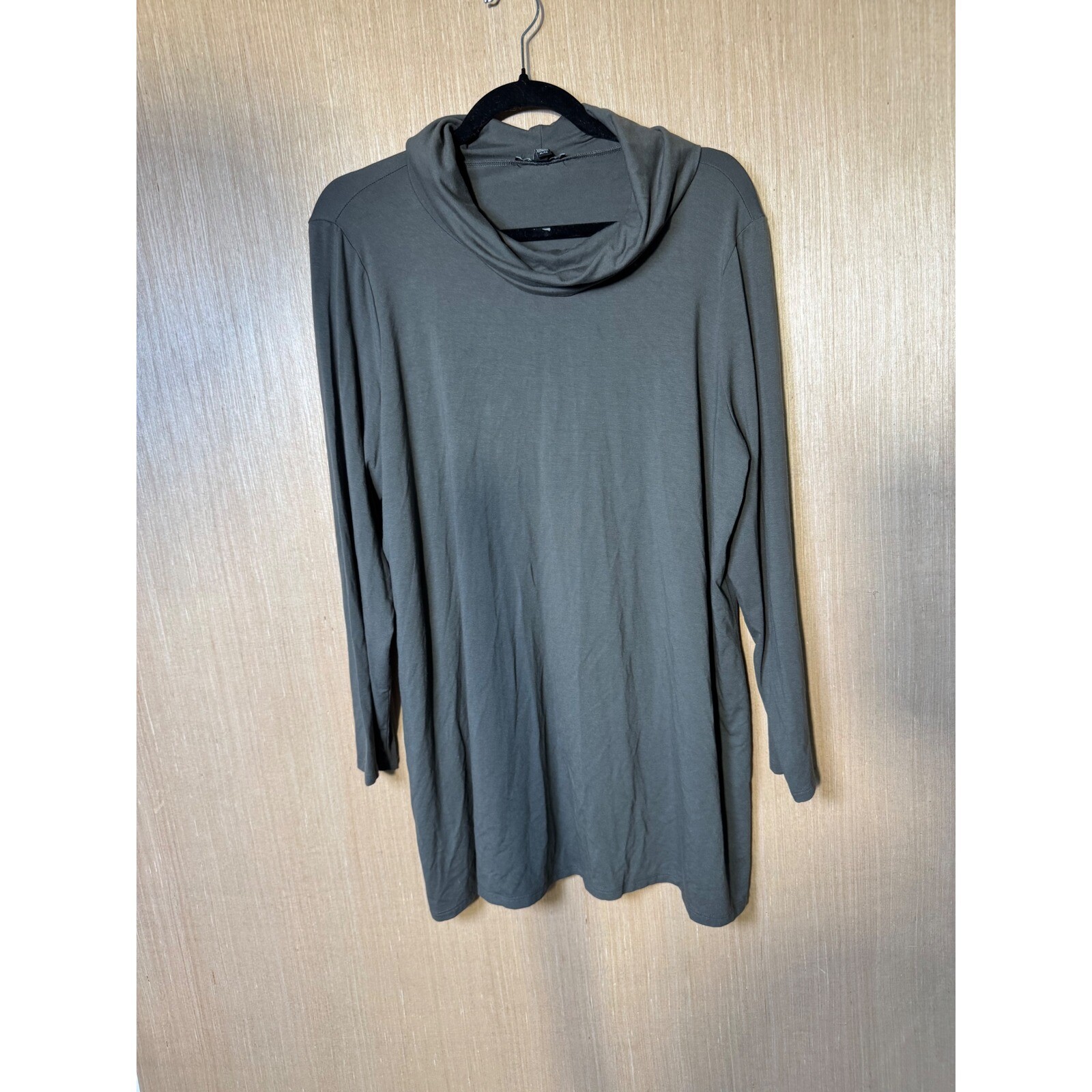 Eileen Fisher cowl mock neck long sleeve tunic blouse