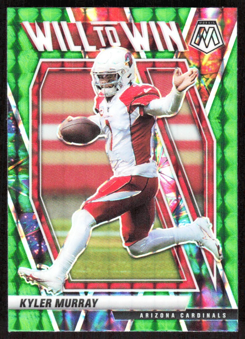 2021 9495A PANINI MOSAIC WILL TO WIN GREEN PRIZM KYLER MURRAY