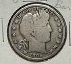 1906-D Barber Half Dollar 50C Nice Good Condition