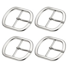 4Pcs 1.5" Single Prong Belt Buckle DIY Oval Center Bar Buckle
