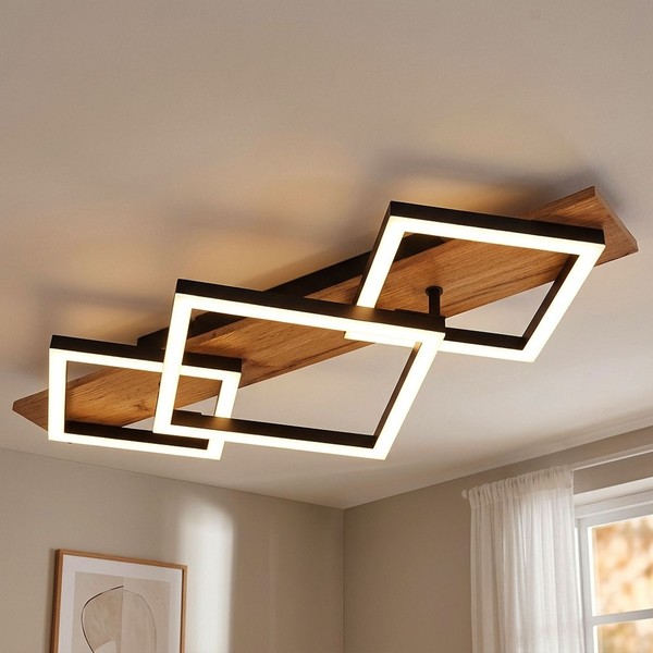 Deckenleuchte Deckenlampe Holzleuchte Led Schlafzimmerlampe Flurlampe H 8,5 Cm-image