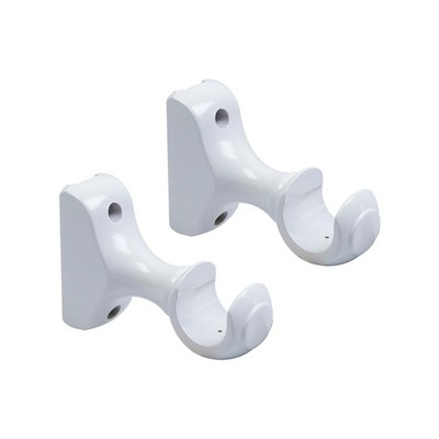 T Tulead 2PCS Curtain Rod Bracket White Drapery Single White-2PCS