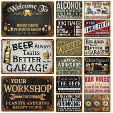Tin Metal Sign Wall Art Mural Aesthetic Home Decor Items Vintage 8x12 