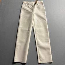 Aritzia Wilfred The Melina Pant Faux Leather Straight Leg Cream Beige Women's