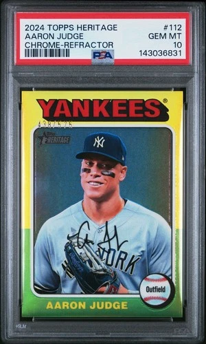 2024 Topps Heritage Baseball Aaron Judge Chrome Refractor /575 #112 PSA 10