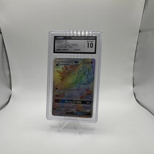Pokémon TCG Incineroar GX Guardians Rising 147/145 Rainbow Rare Holo CGC 10