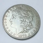1879 $1 MORGAN SILVER ONE DOLLAR, AU ALMOST UNCIR. CONDITION 90% SILVER  #9103