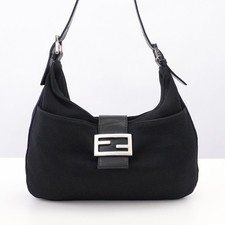 Borsa a tracolla FENDI Mamma Baguette maglia nera 2348 26569008 originale #56086A