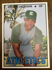 KANSAS CITY ATHLETICS: Reggie Jackson Custom Modern 1967 Style Art Card - HOF