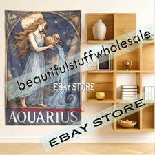 Aquarius Horoscope Wall Tapestry air sign astrology 39X59 in
