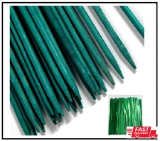 50 PCS 18" Plant Sticks Support Green Bamboo Garden Wood Stakes Floral Orchid