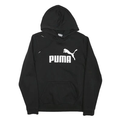 PUMA Hoodie Homme Noir M Coton Mélangé Encapuché Sweat à Enfiler - Photo 1/4
