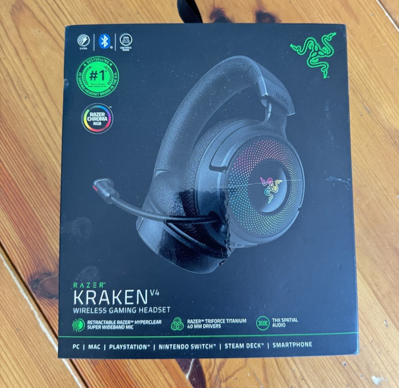 Razer Kraken V4 - Wireless Gaming Headset (3 Modes Connectivity, TriForce 40mm