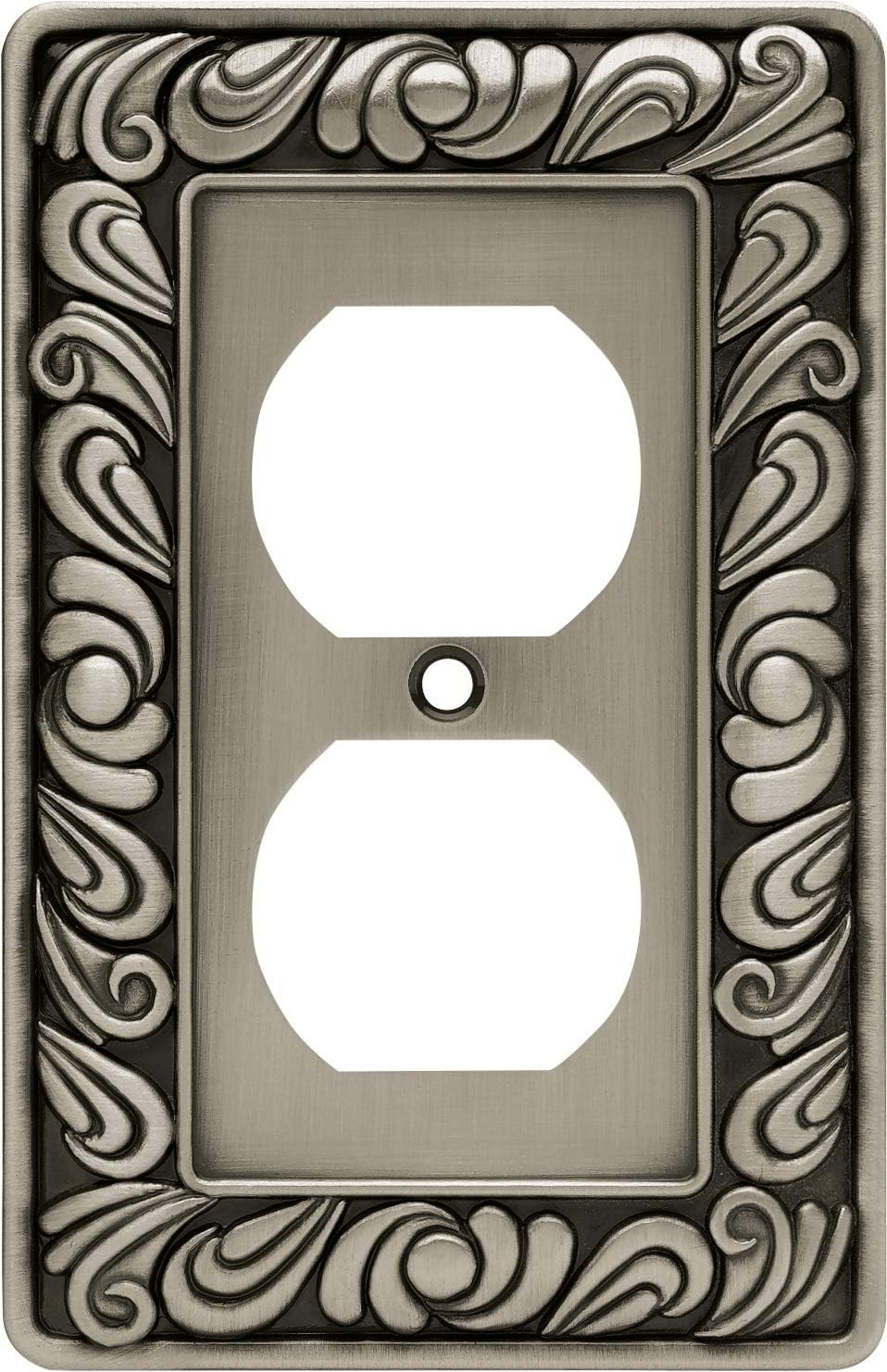 Franklin Brass Paisley Wall Plate, Brushed Satin Pewter Sing