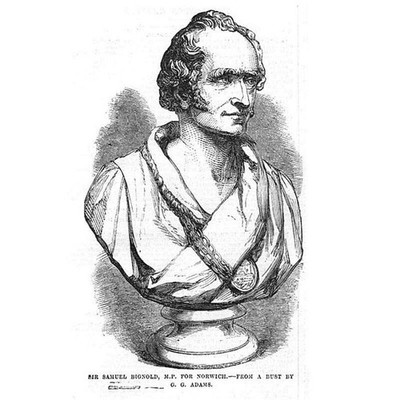 Sir Samuel Bignold MP for Norwich - Antique Print 1855