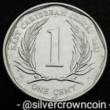 East Caribbean States 🇬🇧 1 Cent 2011. KM#34. One Penny coin. Q. Elizabeth II.