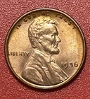 1936 P Lincoln Cent, Red, Gem Uncirculated, As Shown.